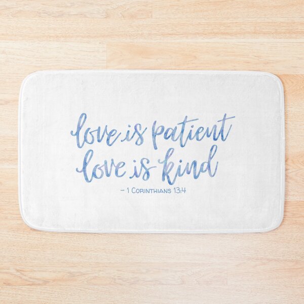 Item preview, 1 Corinthians 13:4 Watercolor - Blue designed and sold by amazingjoy.
