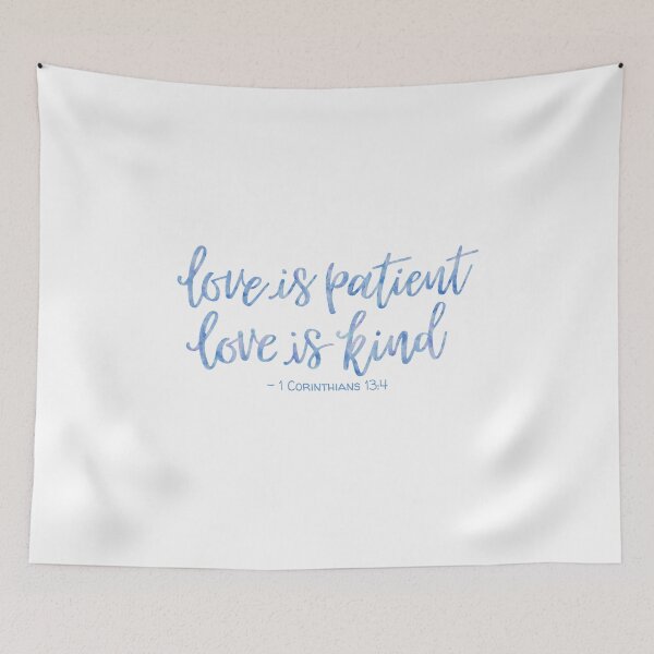 Item preview, 1 Corinthians 13:4 Watercolor - Blue designed and sold by amazingjoy.