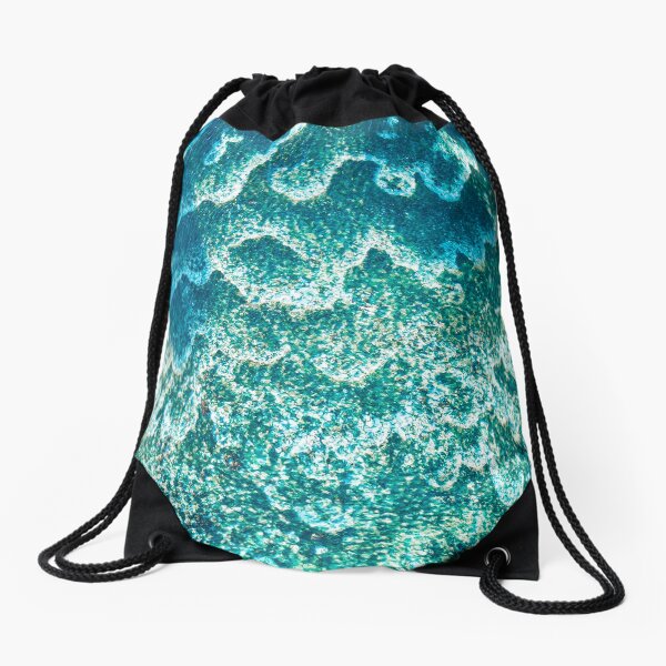 Reefs and waves Drawstring Bag