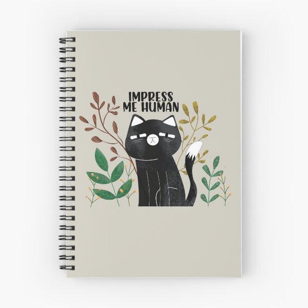 Item preview, Impress Me Human Funny Sarcastic Black Cat designed and sold by Paper Hearteu.