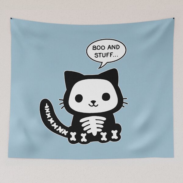 Item preview, Halloween skelton cat designed and sold by ValentinaHramov.