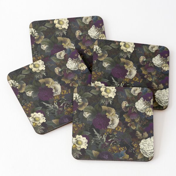 Item preview, Vintage Dutch Purple Midnight Black Botanical Flower Rose Botanical Night Garden Nightgarden designed and sold by UtArt.