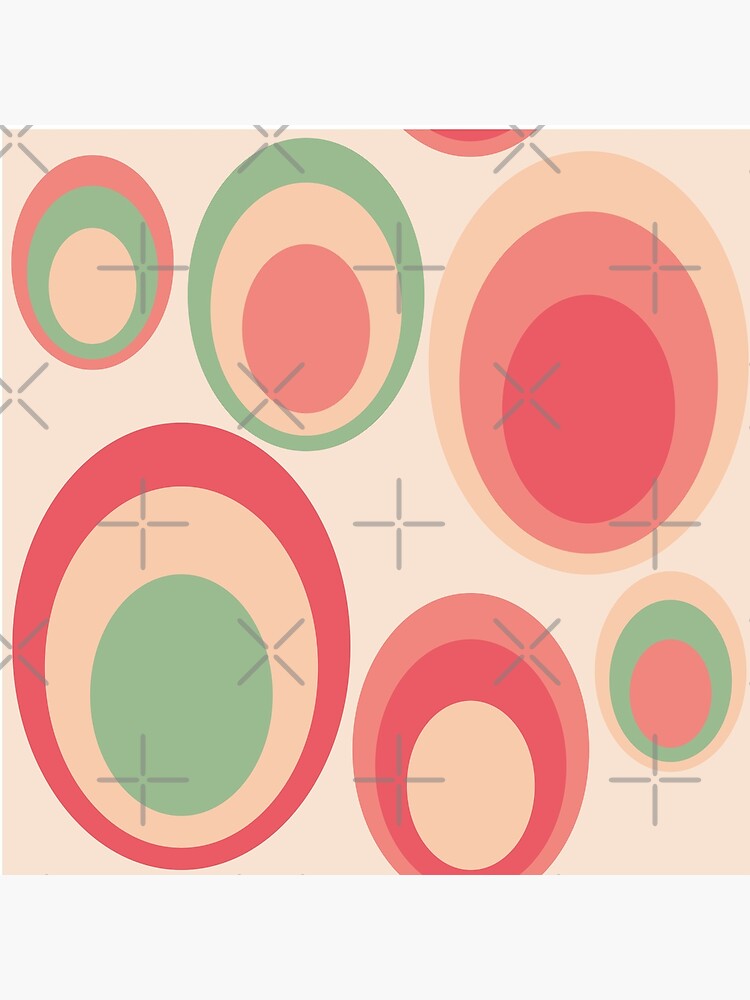 Disover Pattern with oval circles in retrostyle Premium Matte Vertical Poster