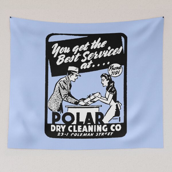 Item preview, DRY CLEANING ADVERT - 1940s designed and sold by ThrowbackAds.