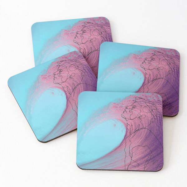 Item preview, boy and waves, aesthethic teal and violet designed and sold by SpicyCherrys.