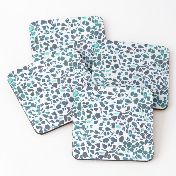 Item preview, Indigo Aqua Blue Marble Stone Terrazzo Abstract Pattern designed and sold by tanjica.