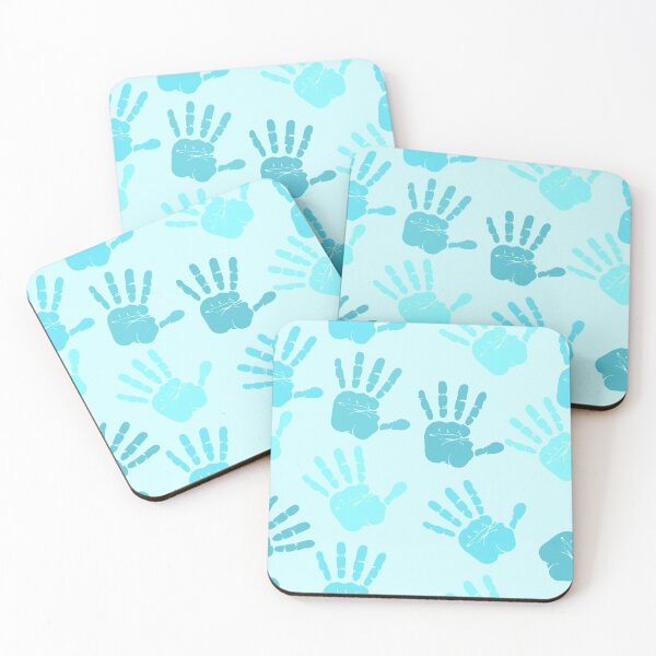 Item preview, Shades of Sky Blue Hand Prints Pattern designed and sold by everything4eva.