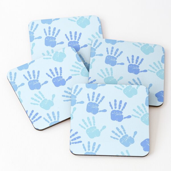 Item preview, Shades of Blue Hand Prints Pattern designed and sold by everything4eva.