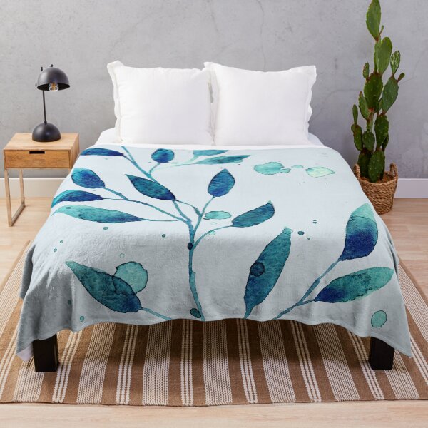 Item preview, Blue Leaves Watercolour designed and sold by María Casas Watercolour Designs.