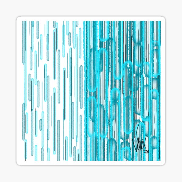 Shades of Rain abstract digital art, Autistic artist Sticker