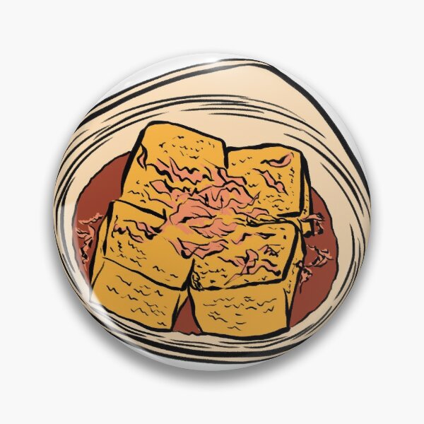 Item preview, Illustration of a Japanese Snack - Deep-fried Tofu topped with Bonito Flakes designed and sold by iswenyi.