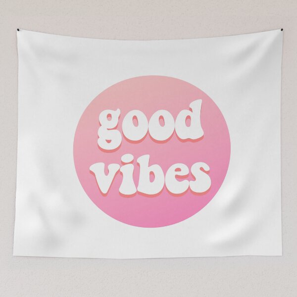 Item preview, good vibes aesthetic font pink designed and sold by collazodesigns.