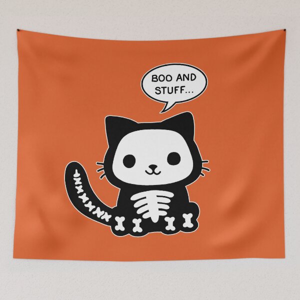 Item preview, Halloween skelton cat designed and sold by ValentinaHramov.