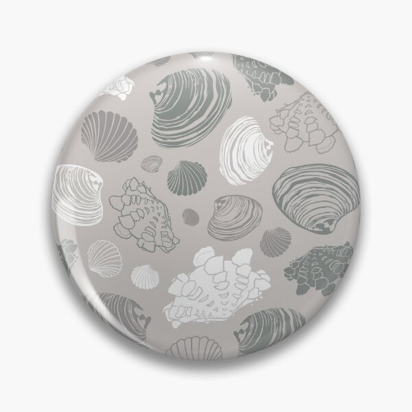 Item preview, Vector neutral grey repeat pattern with variety of clam seashells. designed and sold by jamiesoondesign.