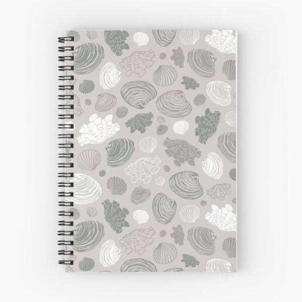 Item preview, Vector neutral grey repeat pattern with variety of clam seashells. designed and sold by jamiesoondesign.