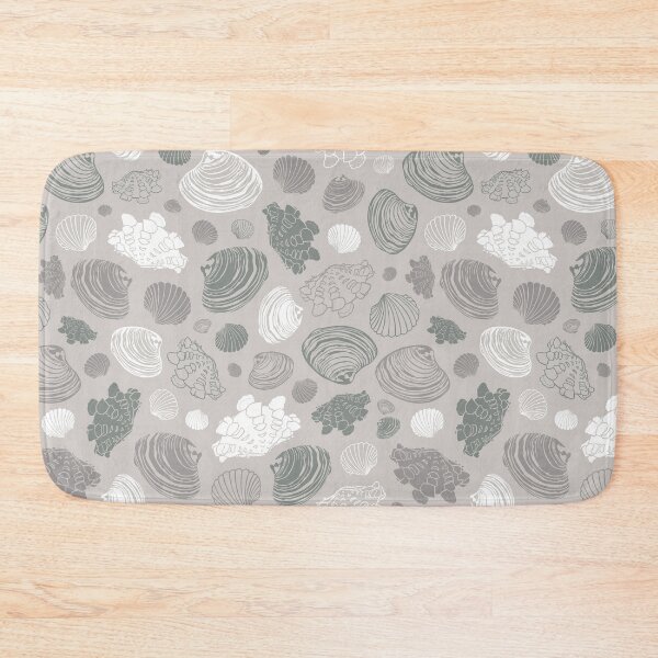 Item preview, Vector neutral grey repeat pattern with variety of clam seashells. designed and sold by jamiesoondesign.