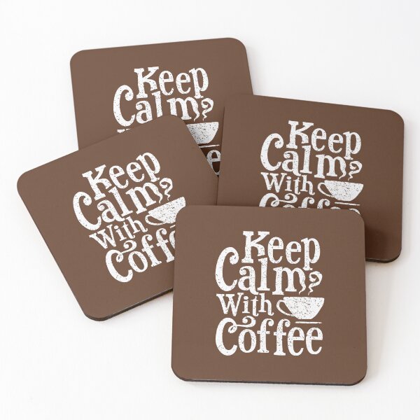 Item preview, Keep Calm with Coffee Sign Coasters for Coffee Lovers designed and sold by doubledagger.