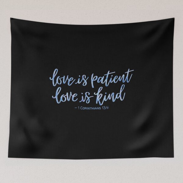 Item preview,  Watercolor 1 Corinthians 13:4 - Blue designed and sold by amazingjoy.