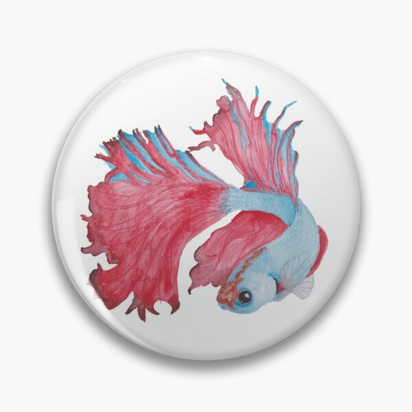 Item preview, Siamese Fighter Fish Watercolour designed and sold by BabyBatArt.