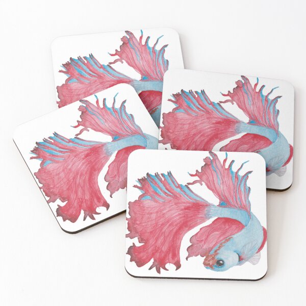 Item preview, Siamese Fighter Fish Watercolour designed and sold by BabyBatArt.