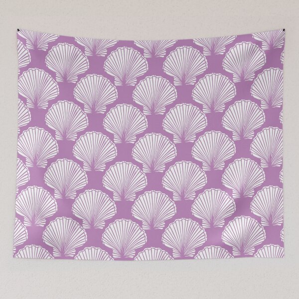 Item preview, Vector purple and white seashells repeat pattern.  designed and sold by jamiesoondesign.
