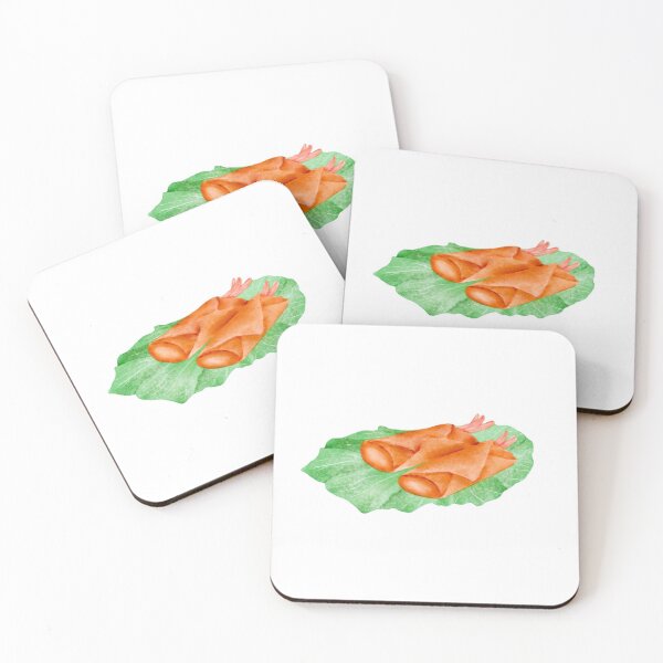 Item preview, Watercolor Illustration of a Vietnamese Snack - Seafood spring rolls designed and sold by iswenyi.