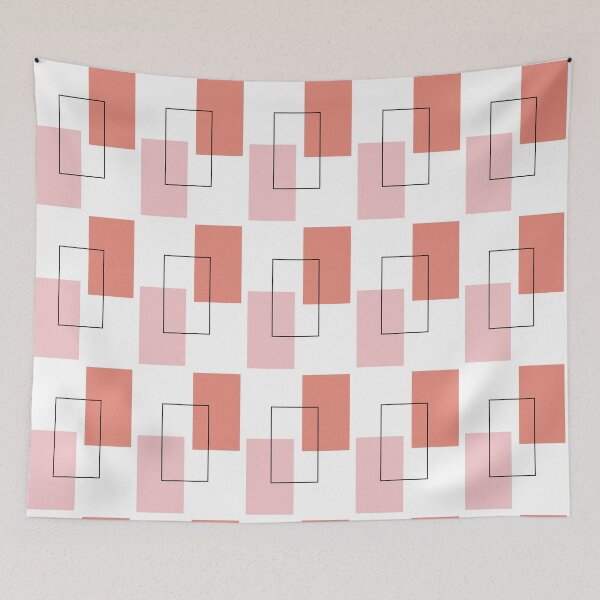 Item preview, Pink and Peach Rectangle Pattern designed and sold by socksoverjeans.