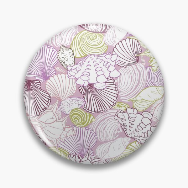 Item preview, Vector purple repeat pattern with variety of overlaping seashells. Romantic pink theme. designed and sold by jamiesoondesign.
