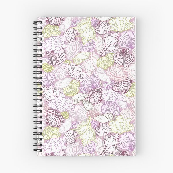 Item preview, Vector purple repeat pattern with variety of overlaping seashells. Romantic pink theme. designed and sold by jamiesoondesign.