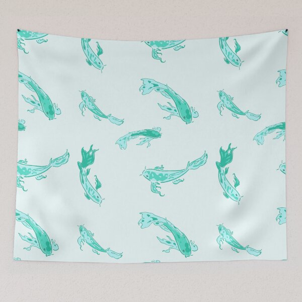 Item preview, Sky Blue Painted Koi Fish Pattern designed and sold by everything4eva.