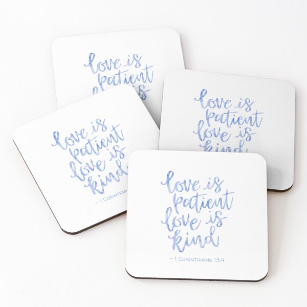 Item preview, 1 Corinthians 13:4 Watercolor  Quote  designed and sold by amazingjoy.