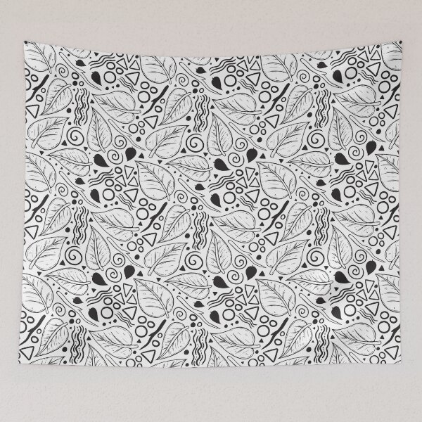 Artikelvorschau, Leaf Doodle Seamless Surface Pattern Design entworfen und verkauft von ZaryaKiqo.