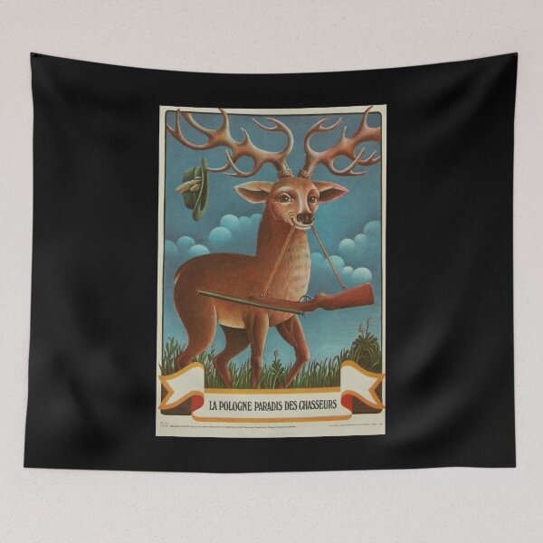 Item preview, La Pologne Paradis des chasseurs retro poster designed and sold by CorasPosters.