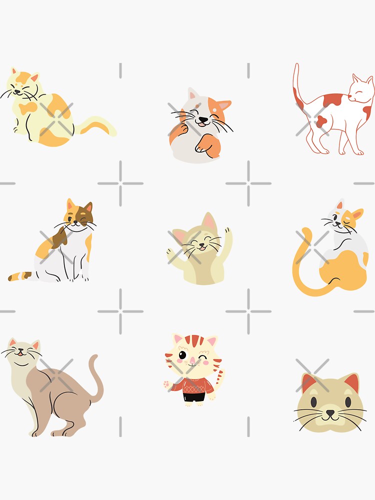 Cute Cats Sticker Pack Sticker For Sale By Aishwaryamathur Redbubble 2324