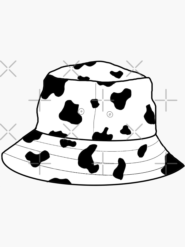 "Cow print bucket hat" Sticker by Luckyday701 Redbubble