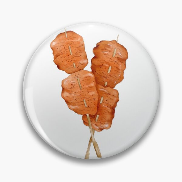 Item preview, Watercolor Illustration of Chinese Street Food - Grilled Tenderloin Skewers | 里脊串 designed and sold by iswenyi.