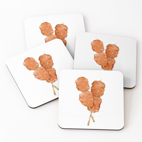 Item preview, Watercolor Illustration of Chinese Street Food - Grilled Tenderloin Skewers | 里脊串 designed and sold by iswenyi.