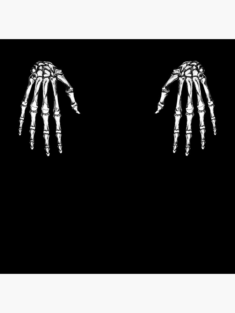 Funny skeleton hands bra illustration | Poster