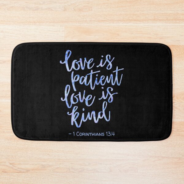 Item preview, Watercolor 1 Corinthians 13:4  Quote Blue designed and sold by amazingjoy.