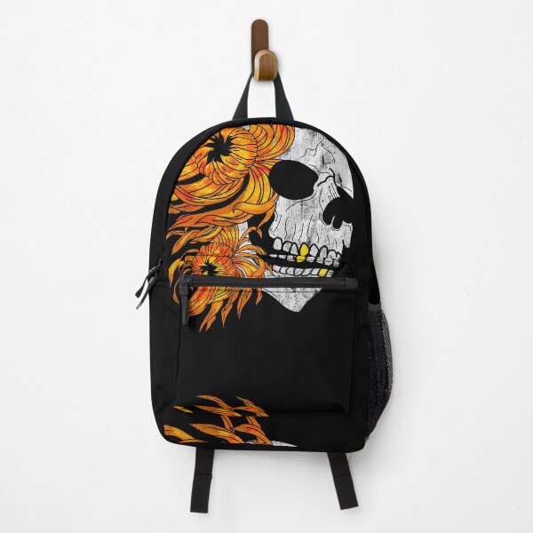 Item preview, Skull and chrysanthemums flame color effect designed and sold by BV-creas.