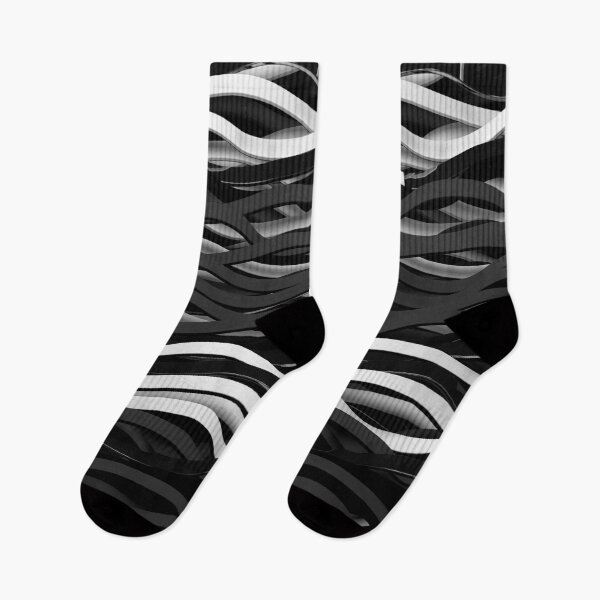 Item preview, Abstract Wavy 3D Stripes (Black/White/Gray) designed and sold by hyproinc.