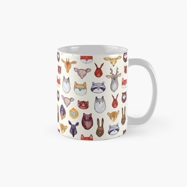 Item preview, Watercolor wild animals heads seamless pattern designed and sold by Anniomoro.