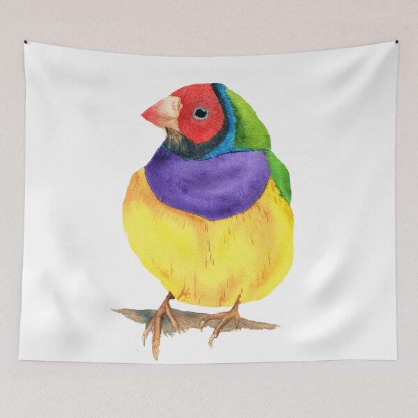 Item preview, Gouldian finch watercolor designed and sold by L'Atelier Oranjade.