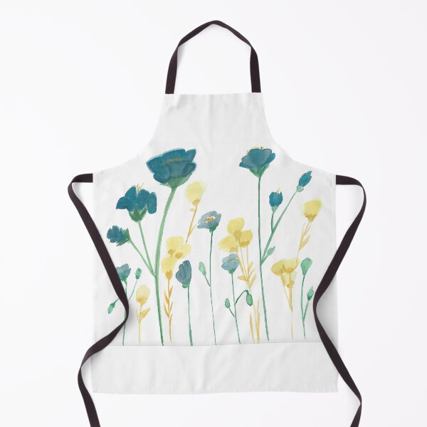 Item preview, Design of flowers in watercolor by hand in blue and ocher tones designed and sold by EstiloSoul.