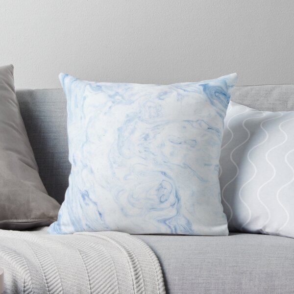 Blue Marble Throw Pillow
