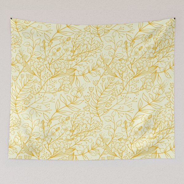 Item preview, Retro Yellow Floral Decorative Pattern designed and sold by Pink Mint.