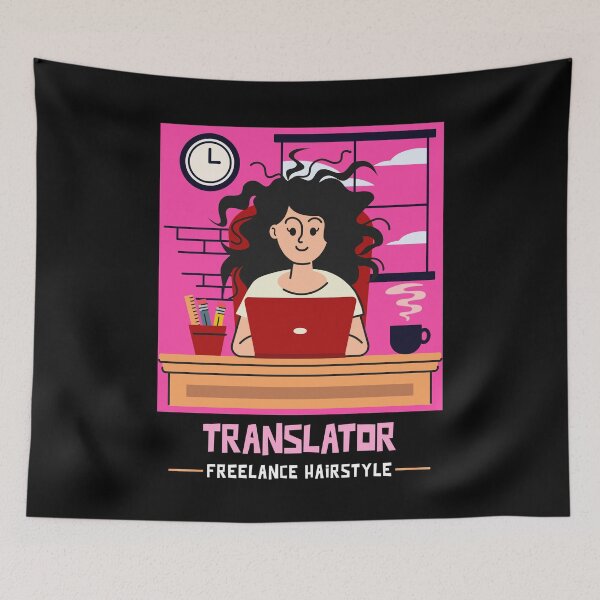 Item preview, Funny Freelance Translator Crazy Hairstyle Illustration designed and sold by MAS-S.