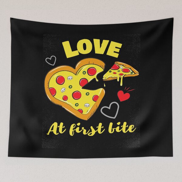 Item preview, Love At First Bite | Cute Heart-Shaped Pizza Illustration designed and sold by MAS-S.