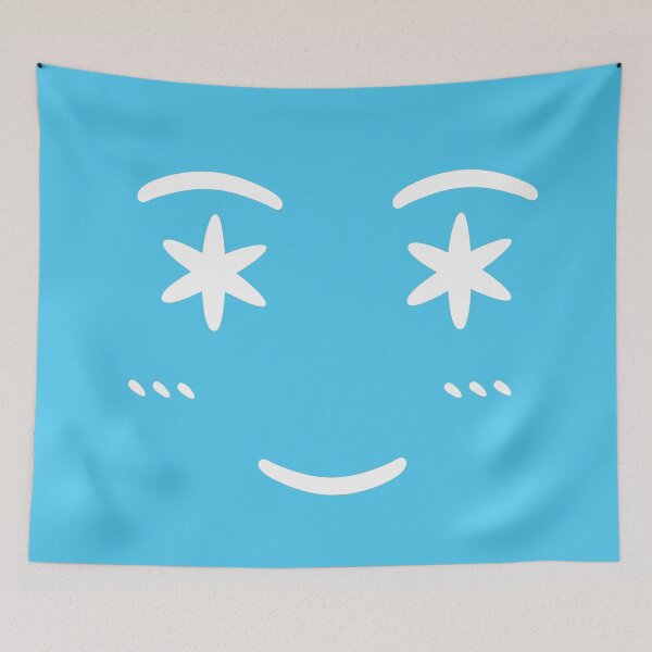 Item preview, CUTE BLUSH EMOJI FACE [BLUE] designed and sold by Suazankate.