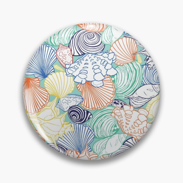 Item preview, Vector colorful tropical repeat pattern with variety of overlaping seashells.  designed and sold by jamiesoondesign.